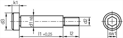 Stainless Steel Shoulder Bolts Dimensions